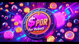 Dynamic illustration of APORK for Rebels meme coin engaging in GambleFi games on a vibrant