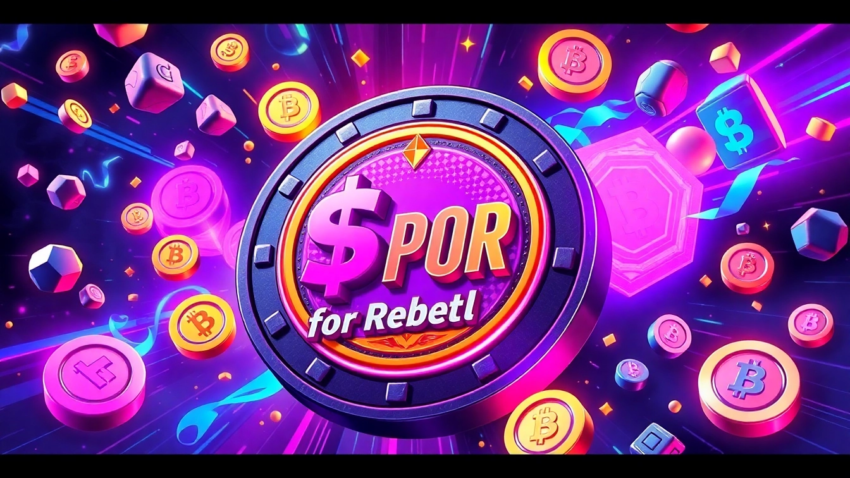 Dynamic illustration of APORK for Rebels meme coin engaging in GambleFi games on a vibrant