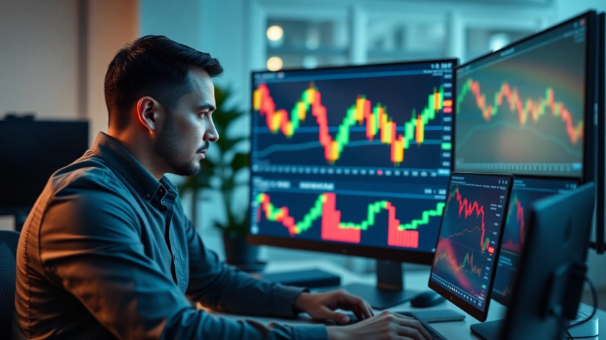 Trading view platform displaying detailed financial charts for traders and investors in a