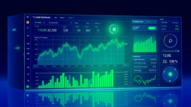 Professional analysis of aicoin market data on a digital dashboard with live charts and AI